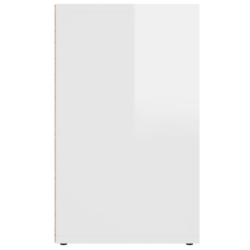 Produktbild för Skoskåp högglans vit 52,5x30x50 cm