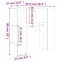 Miniatyr av produktbild för Hallskåp betonggrå 97,5x37x99 cm konstruerat trä