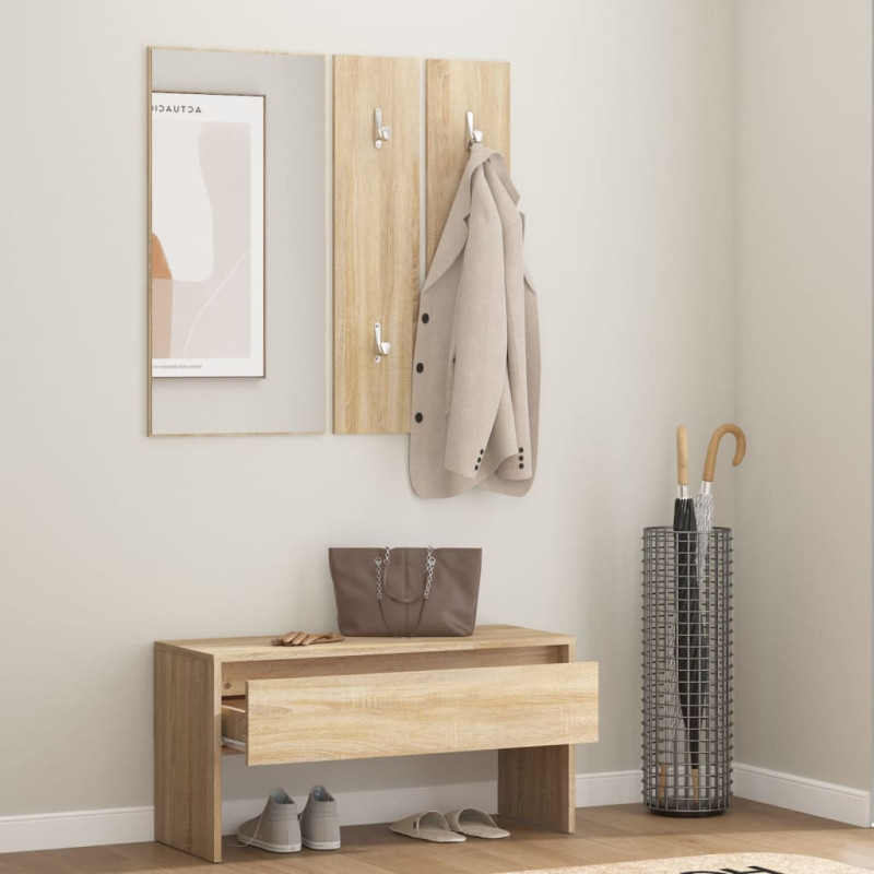 Produktbild för Hallmöbler set sonoma-ek konstruerat trä