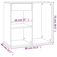 Produktbild för Sminkskåp vit 80x40x75 cm konstruerat trä