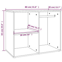 Produktbild för Klädskåp vit 80x40x65 cm konstruerat trä