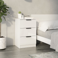Miniatyr av produktbild för Sängbord vit högglans 40x36x65 cm