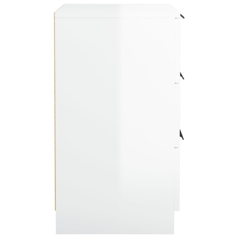 Produktbild för Sängbord vit högglans 40x36x65 cm