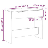 Produktbild för Konsolbord vit 90x36x75 cm konstruerat trä