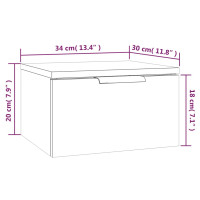 Produktbild för Väggmonterade sängbord 2 st vit 34x30x20 cm