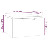 Produktbild för Väggmonterade sängbord 2 st sonoma-ek 34x30x20 cm