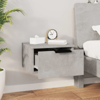 Produktbild för Väggmonterat sängbord betonggrå 34x30x20 cm