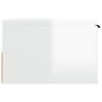 Miniatyr av produktbild för Väggmonterat sängbord vit högglans 34x30x20 cm