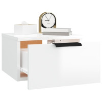 Produktbild för Väggmonterade sängbord 2 st vit högglans 34x30x20 cm