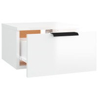 Produktbild för Väggmonterade sängbord 2 st vit högglans 34x30x20 cm