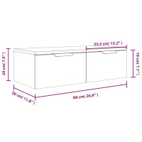 Produktbild för Väggskåp vit 68x30x20 cm konstruerat trä