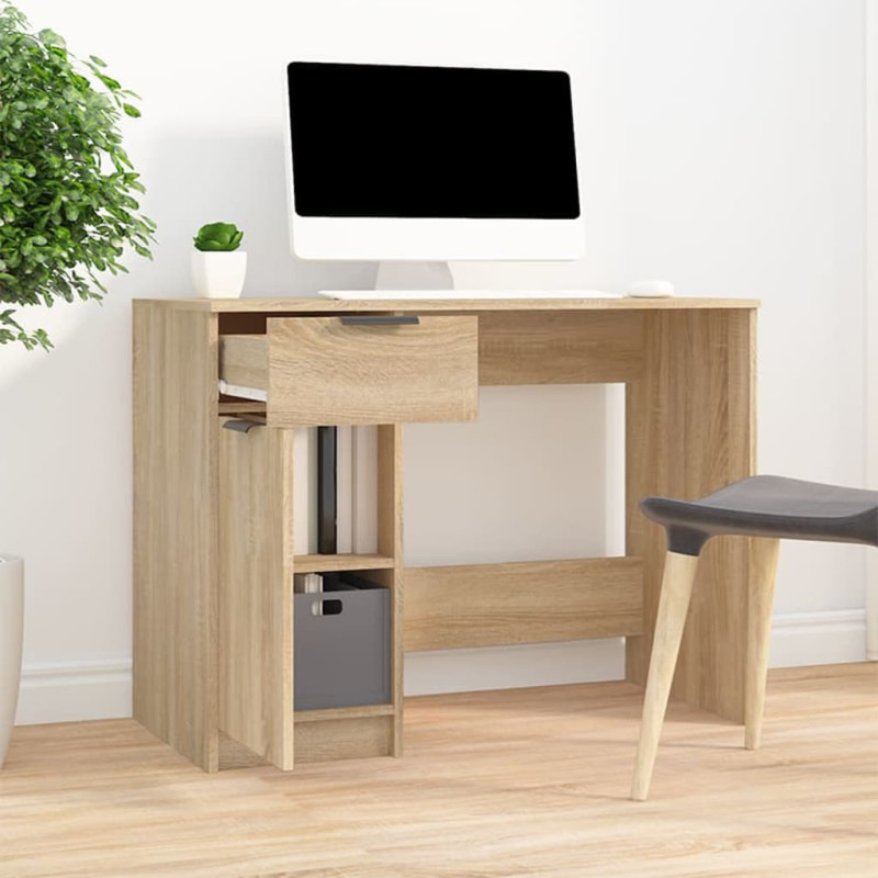 Produktbild för Skrivbord sonoma-ek 100x50x75 cm konstruerat trä
