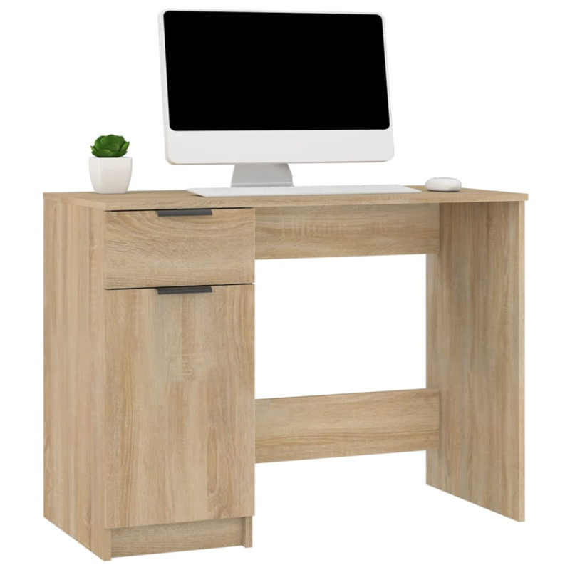 Produktbild för Skrivbord sonoma-ek 100x50x75 cm konstruerat trä