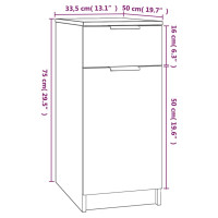 Produktbild för Byrå med lådor vit 33,5x50x75 cm konstruerat trä