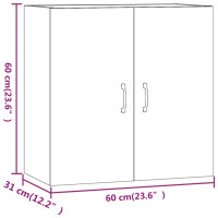 Produktbild för Väggskåp svart 60x31x60 cm konstruerat trä