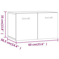 Produktbild för Väggskåp vit 60x36,5x35 cm konstruerat trä