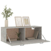 Produktbild för Väggskåp betonggrå 100x36,5x35 cm konstruerat trä