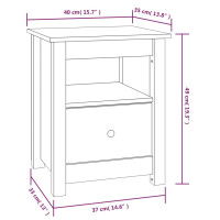 Produktbild för Sängbord vit 40x35x49 cm massiv furu