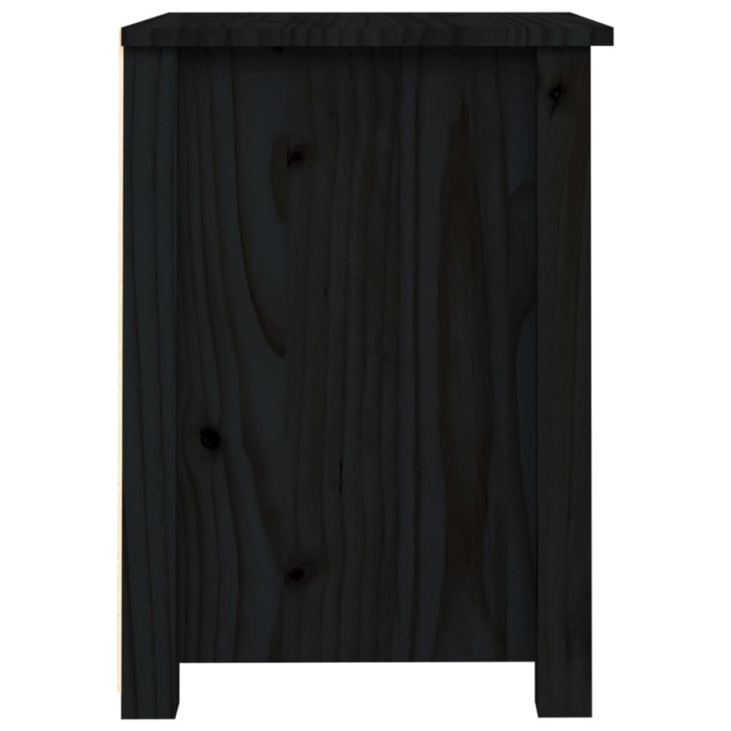 Produktbild för Sängbord svart 40x35x49 cm massiv furu
