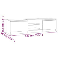 Produktbild för TV-bänk grå sonoma 140x40x35,5 cm konstruerat trä