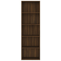 Produktbild för Bokhylla 5 hyllor brun ek 60x30x189 cm konstruerat trä