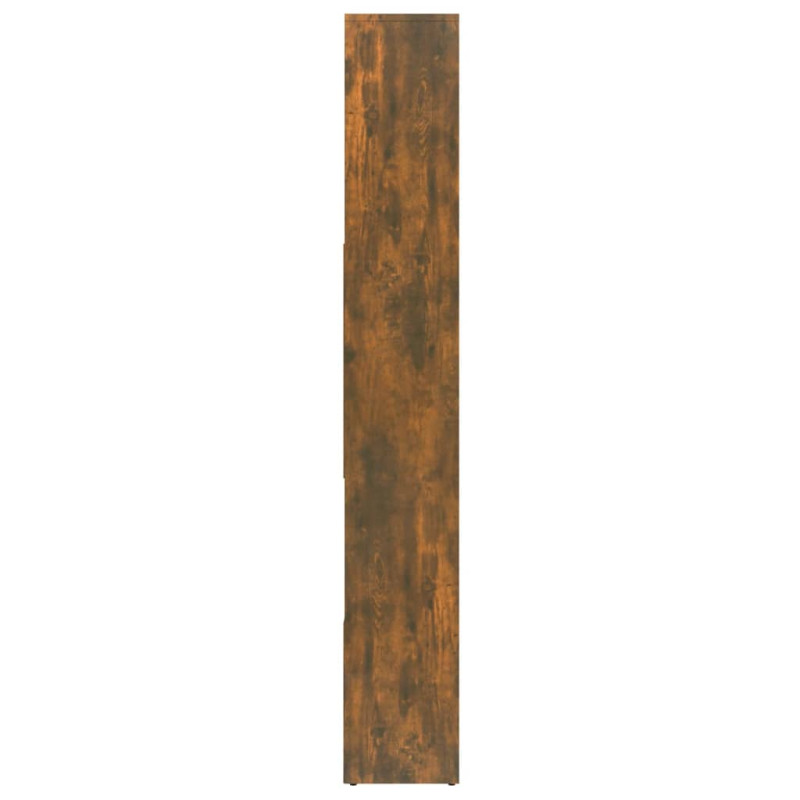 Produktbild för Bokhylla rökfärgad ek 67x24x161 cm konstruerat trä