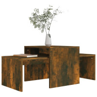 Produktbild för Soffbord rökfärgad ek 100x48x40 cm konstruerat trä