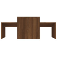 Produktbild för Soffbord brun ek 100x48x40 cm konstruerat trä