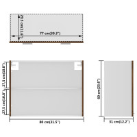 Produktbild för Väggskåp glas brun ek 80x31x60 cm konstruerat trä