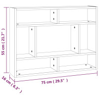 Produktbild för Vägghylla brun ek 75x16x55 cm konstruerat trä