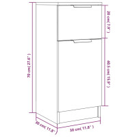 Produktbild för Skänkar 2 st rökfärgad ek 30x30x70 cm konstruerat trä