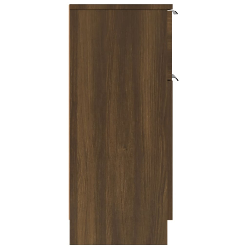Produktbild för Skänkar 2 st brun ek 30x30x70 cm konstruerat trä