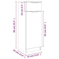 Produktbild för Badrumsskåp rökfärgad ek 32x34x90 cm konstruerat trä