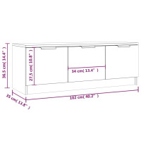 Produktbild för TV-bänk brun ek 102x35x36,5 cm konstruerat trä