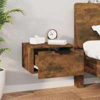 Produktbild för Väggmonterade sängbord 2 st rökfärgad ek 34x30x20 cm