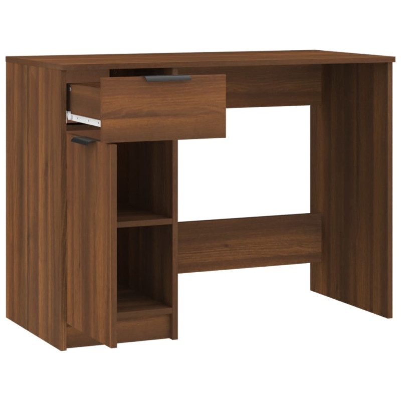 Produktbild för Skrivbord brun ek 100x50x75 cm konstruerat trä