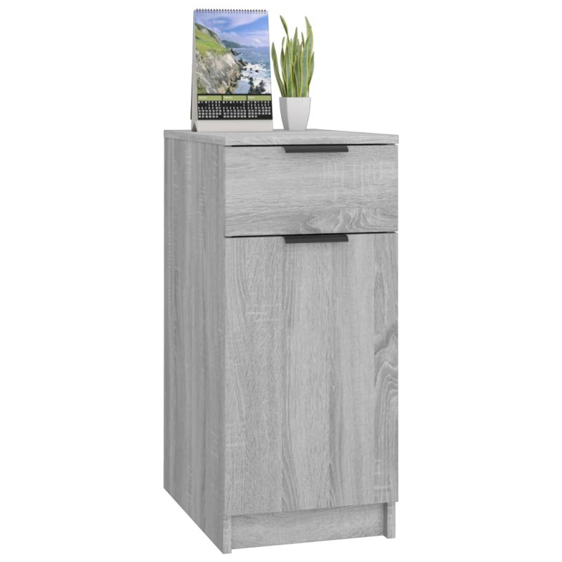 Produktbild för Byrå med lådor grå sonoma 33,5x50x75 cm konstruerat trä