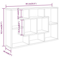 Produktbild för Vägghylla brun ek 85x16x52,5 cm konstruerat trä