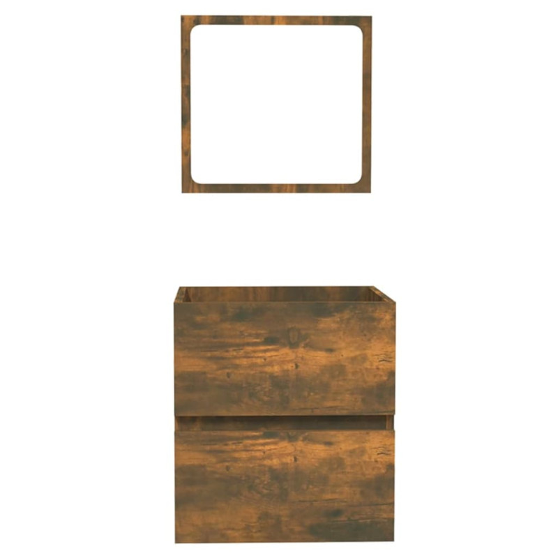 Produktbild för Badrumsskåp med spegel rökfärgad ek konstruerat trä