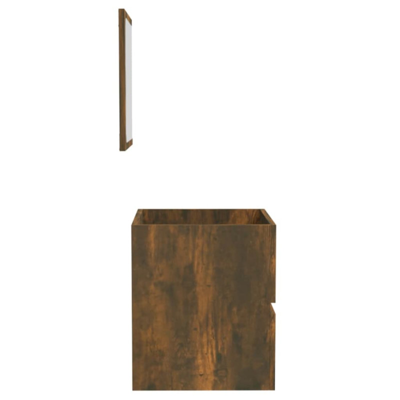 Produktbild för Badrumsskåp med spegel rökfärgad ek konstruerat trä