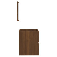 Miniatyr av produktbild för Badrumsskåp med spegel brun ek konstruerat trä