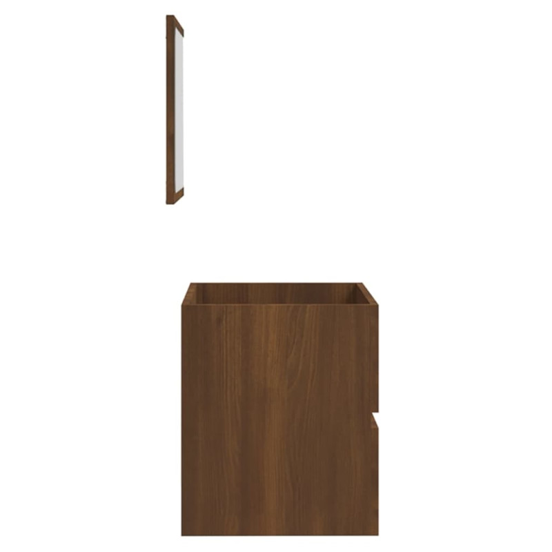Produktbild för Badrumsskåp med spegel brun ek konstruerat trä