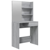 Miniatyr av produktbild för Sminkbord med spegel grå sonoma 74,5x40x141 cm