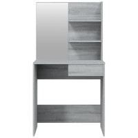 Miniatyr av produktbild för Sminkbord med spegel grå sonoma 74,5x40x141 cm