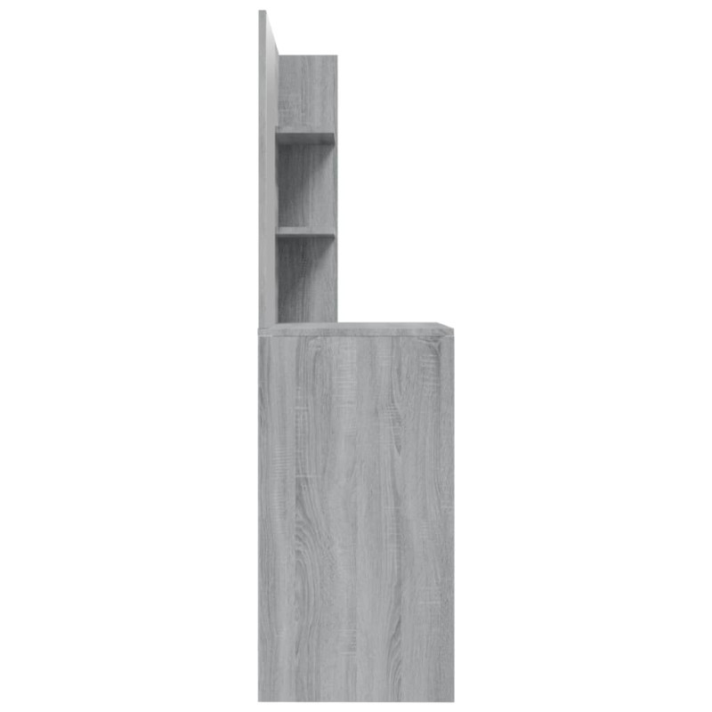 Produktbild för Sminkbord med spegel grå sonoma 74,5x40x141 cm