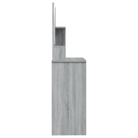 Produktbild för Sminkbord med spegel grå sonoma 86,5x35x136 cm
