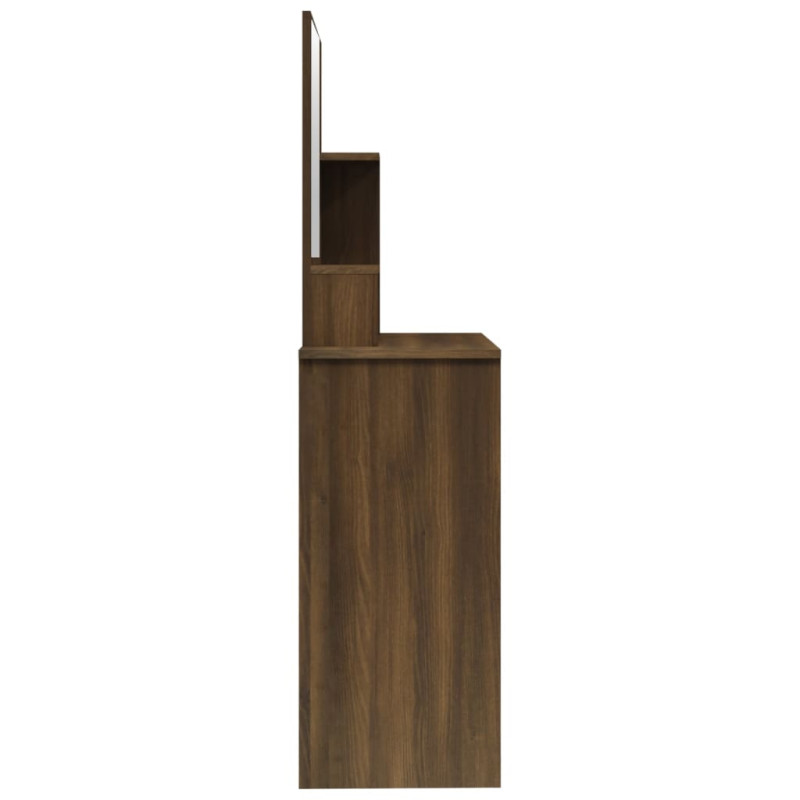 Produktbild för Sminkbord med spegel brun ek 86,5x35x136 cm