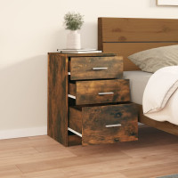Miniatyr av produktbild för Sängbord rökfärgad ek 40x40x63 cm konstruerat trä