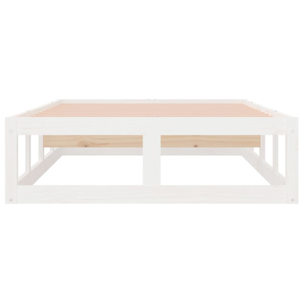 Produktbild för Sängram massivt trä 75x190 cm vit