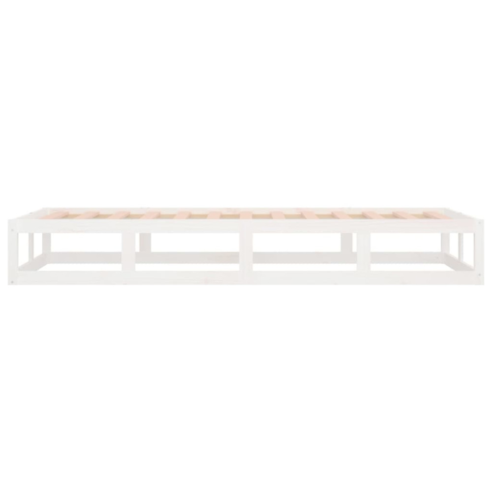 Produktbild för Sängram massivt trä 75x190 cm vit